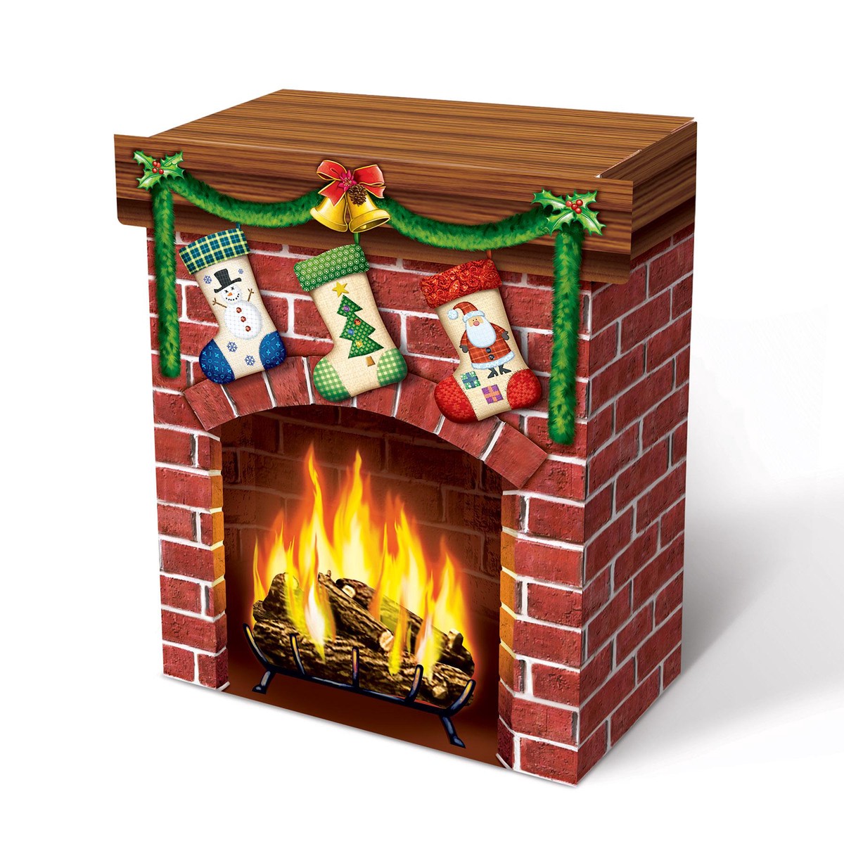 3-D Christmas Fireplace Prop Decoration - Default Title
