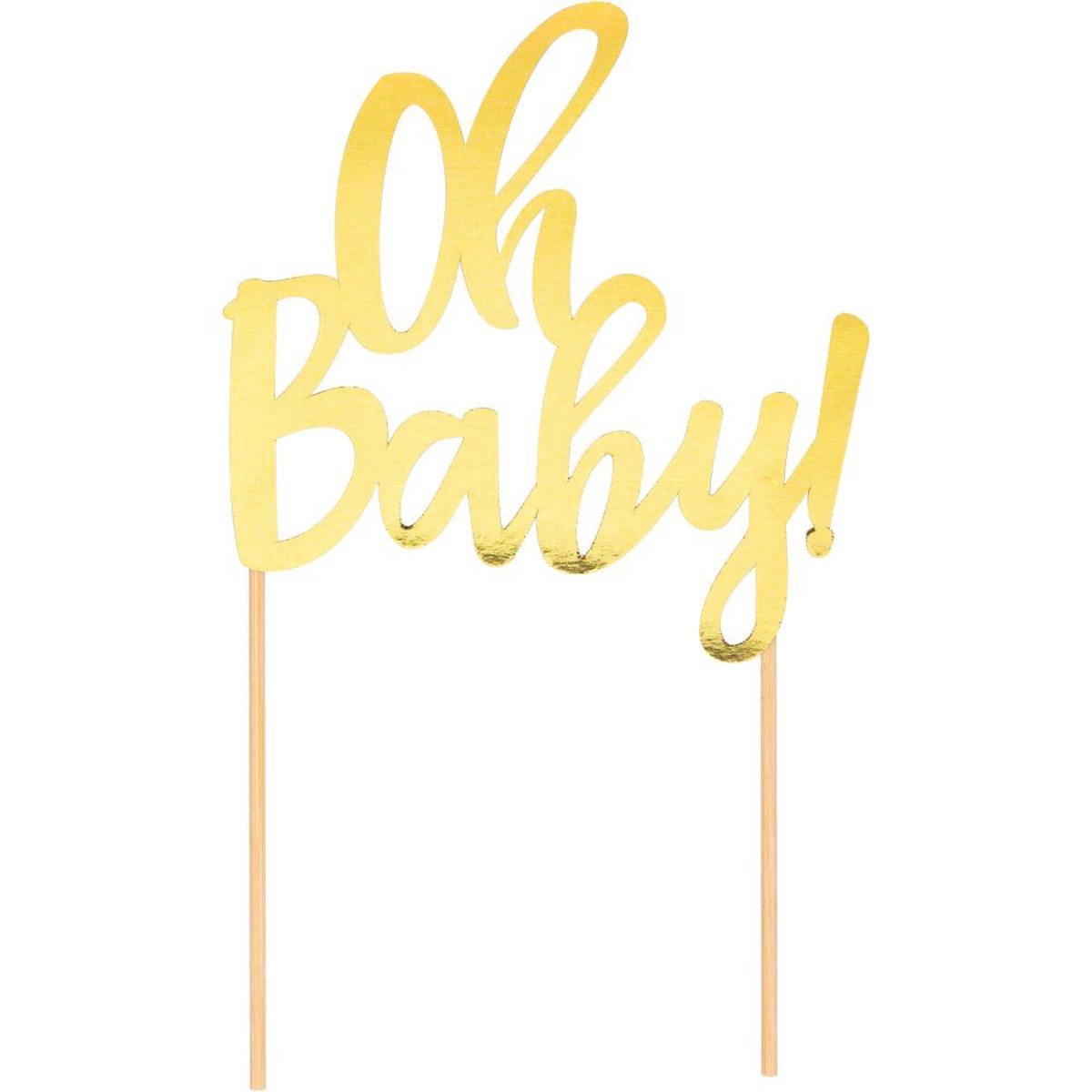 12/Case Bulk Oh Baby Gold Foil Cake Toppers - Default Title