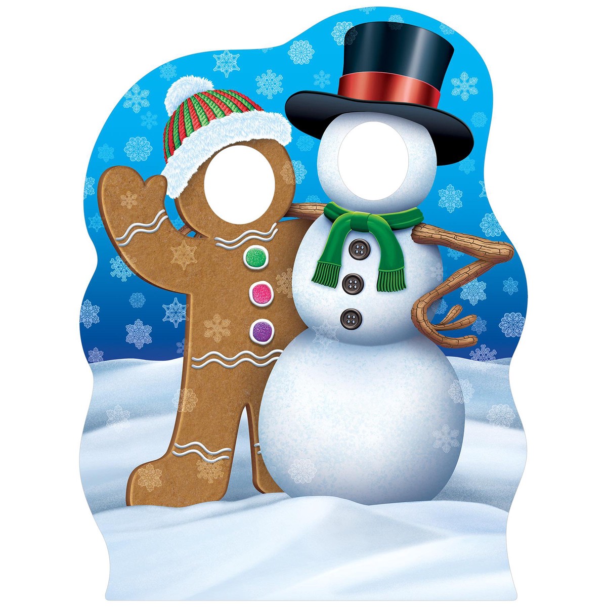Gingerbrd Man&Snowman Photo Prop Stand-Up Decoration - Default Title