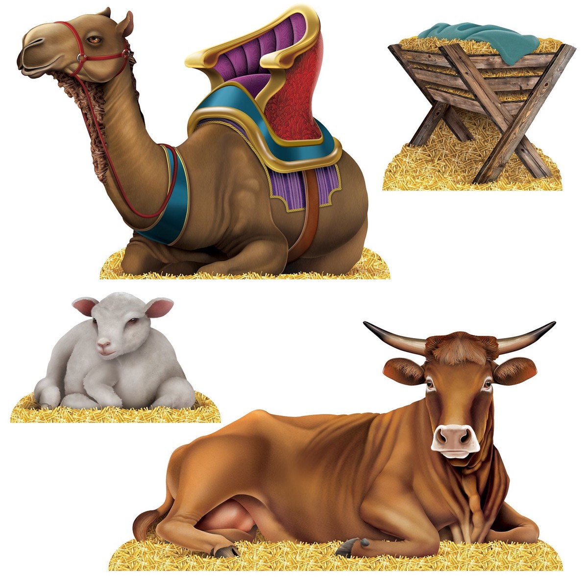 Nativity Scene Stand-Up Decorations (4-Pack) - Default Title