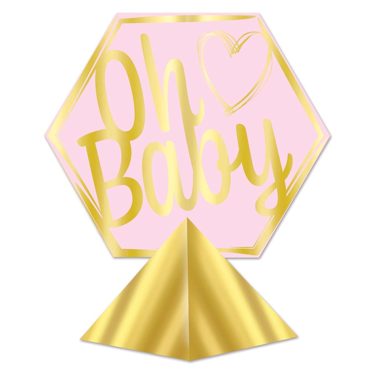 12 Pack Bulk 3-D Foil Oh Baby Centerpiece - Girl - Default Title