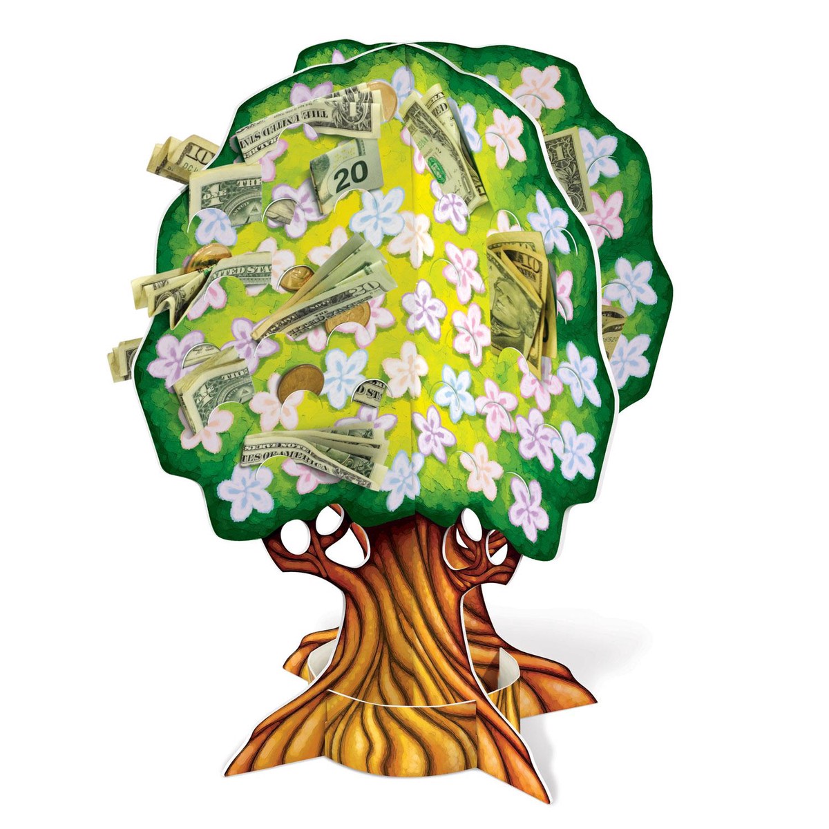 12 Pack Bulk 3-D Baby Shower Money Tree - Default Title