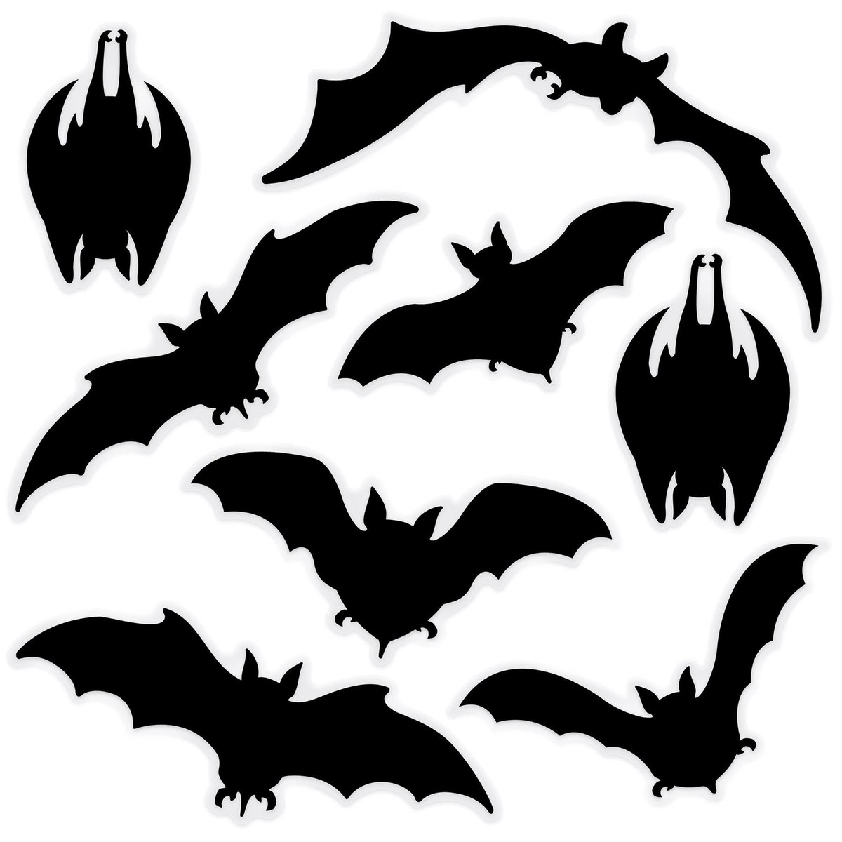 12 Pack Bulk Halloween Bat Silhouette Clings - Default Title