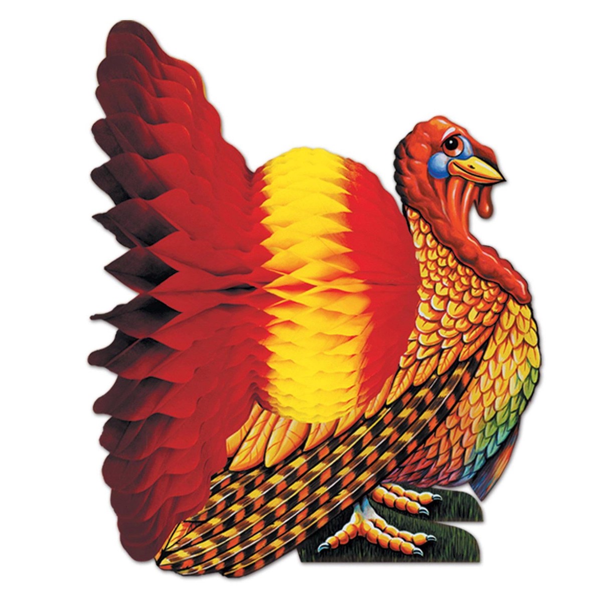 12 Pack Bulk 12 Inch- Thanksgiving Tissue Turkey Centerpiece - Default Title