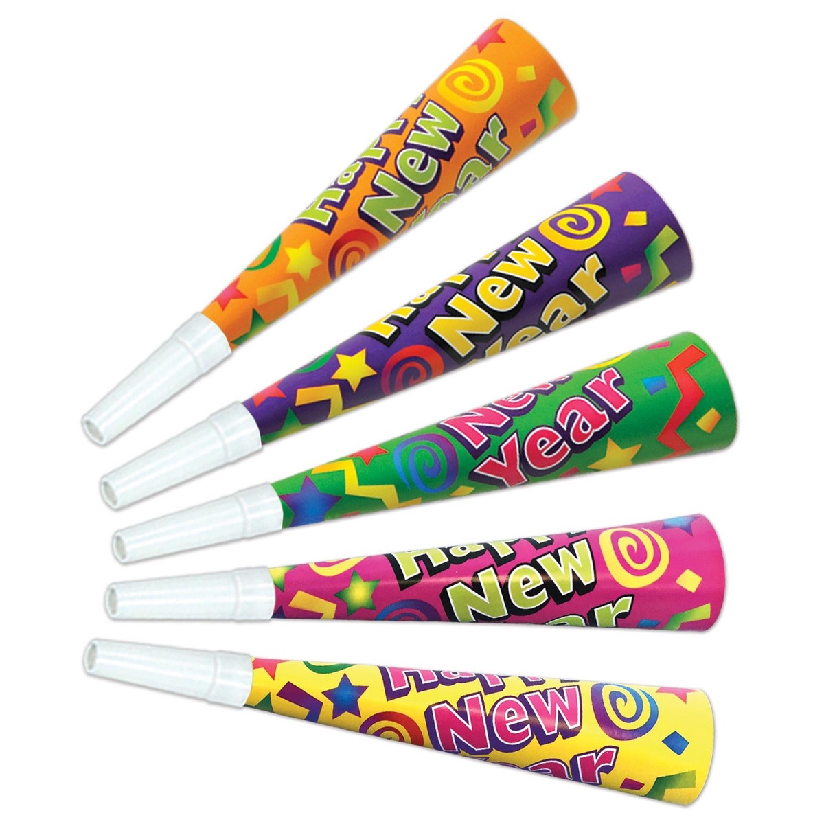 100 Pack Bulk Color-Brite New Years Party Horns - Default Title