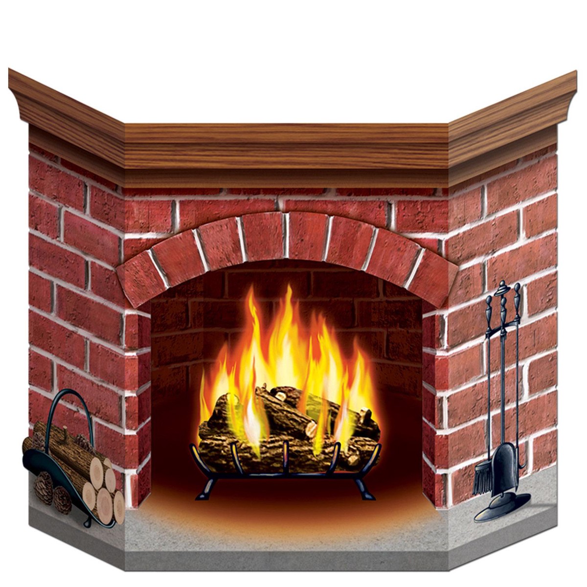 6 Pack Bulk Christmas Brick Fireplace Stand-Up Decoration - Default Title