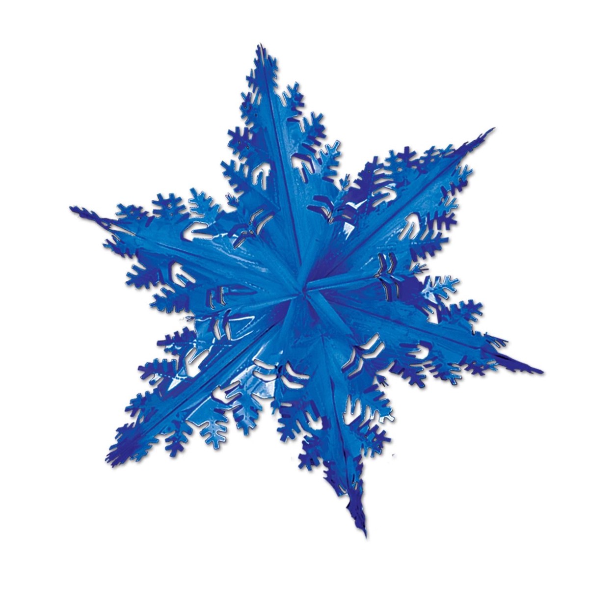 12 Piece Bulk Christmas Metallic Winter Snowflake - blue - Default Title