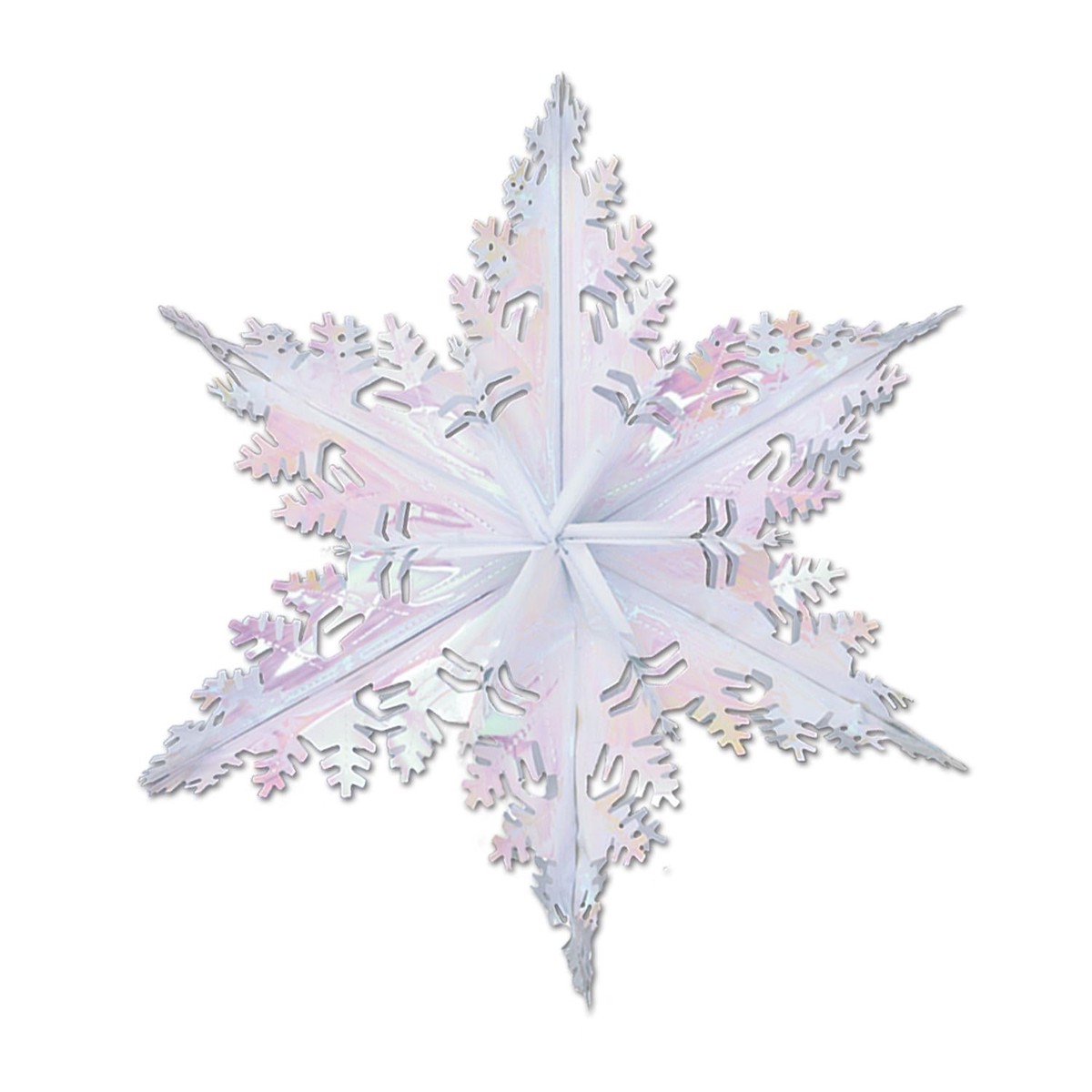 12 Piece Bulk Christmas Metallic Winter Snowflake - opalescent - Default Title