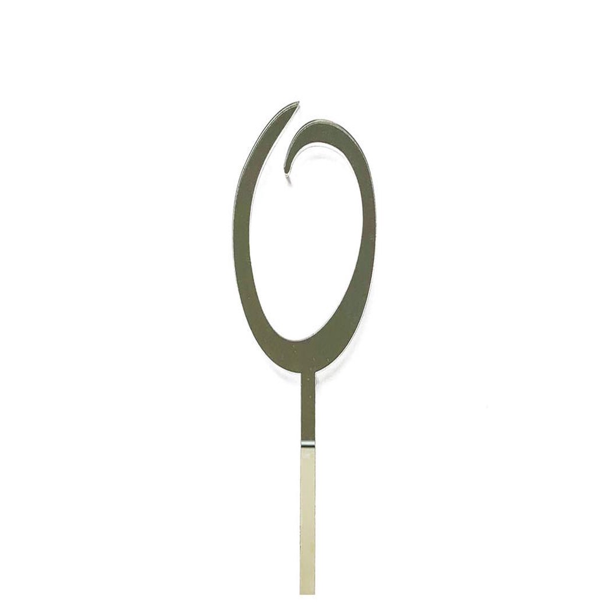 Acrylic Number 0 Cake Topper - Silver - Default Title