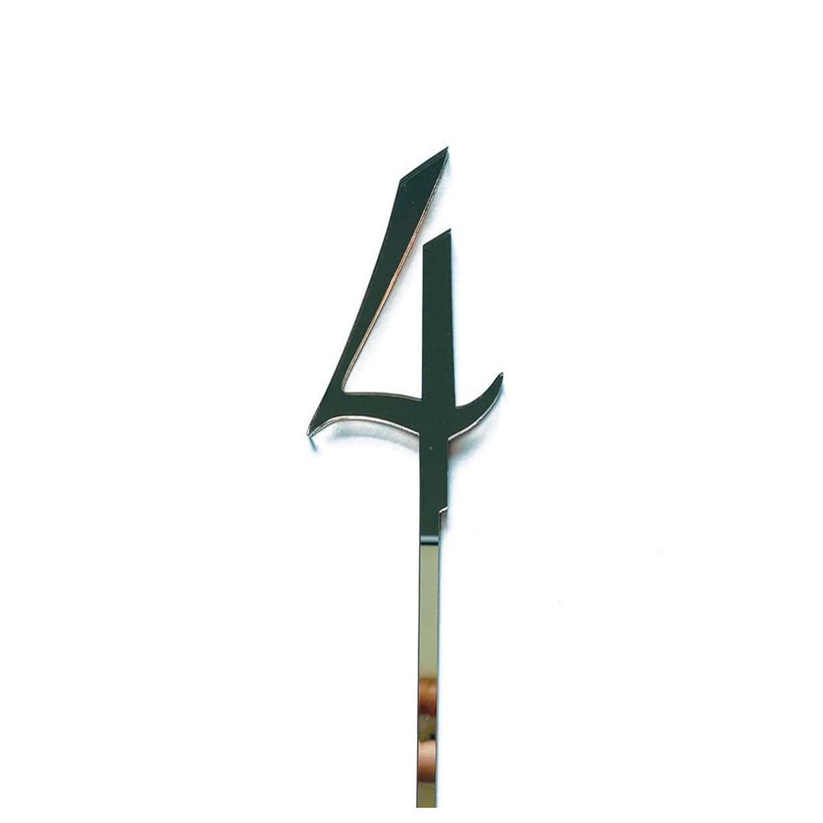 Acrylic Number 4 Cake Topper - Silver - Default Title